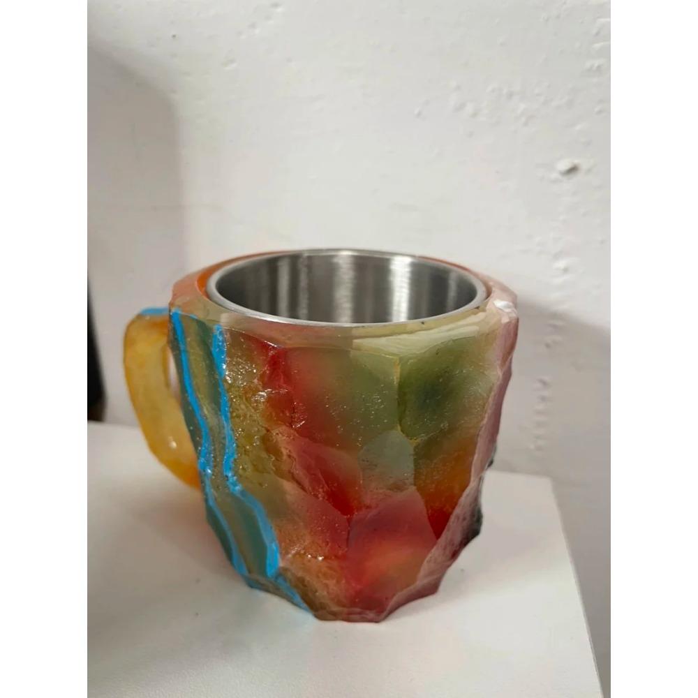 400ML Pohár na vodu Křišťálová pryskyřice Šálek na kávu Elegantní Luxusní Minerální Velkoobjemový Nádobí na nápoje Čajový šálek Pryskyřicový dárek Domácí potřeby