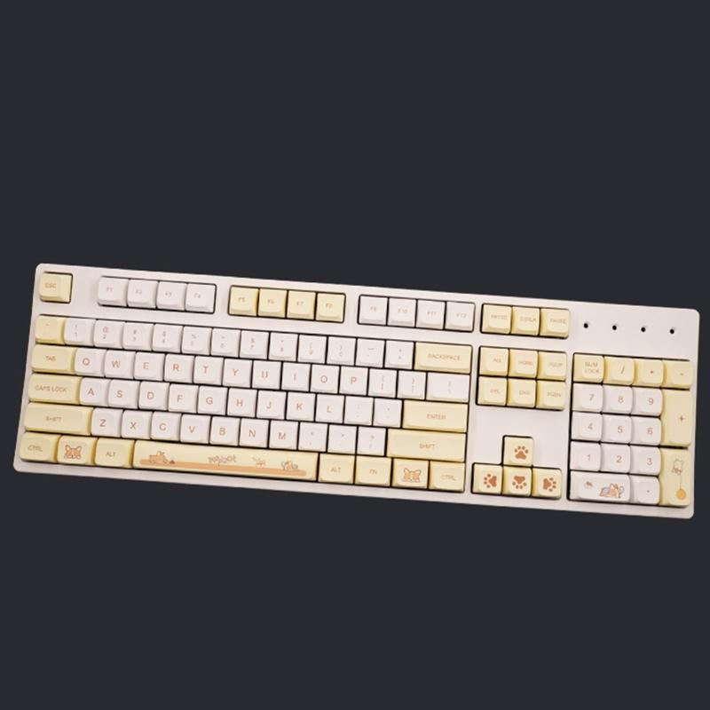 138 Keys PBT Keycaps DA Profile DYE SUB Personalized Cute Corgi Theme Keycap For  MX H Mechanical Keyboard