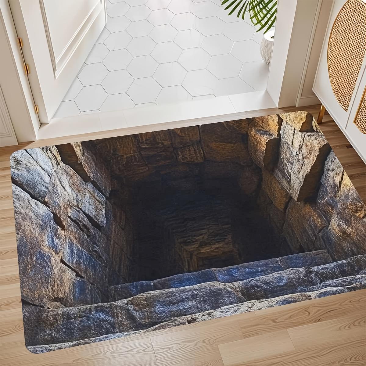 

2D Оптическая Иллюзия Дизайн Бесконечной Пещеры Придверный Коврик Фланелевый Придверный Коврик Гостиная Комната Дом для Отдыха Подарит Вам Удачу Придверный Коврик Домашний Декор 50x80cm