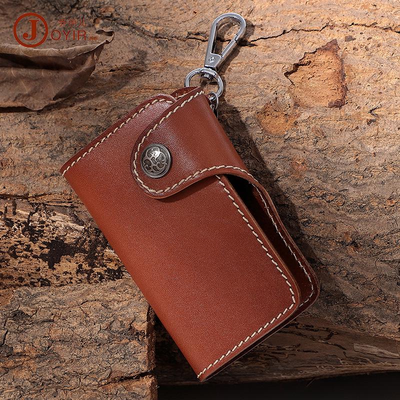 

Винтажный набедренный чехол для ключей из натуральной кожи с отделениями для карт - Многофункциональный держатель для ID-карты и ключей