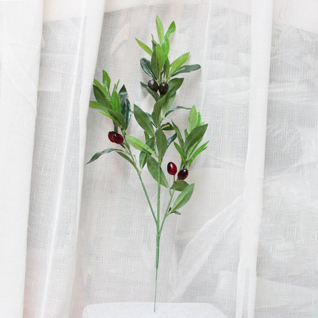 Artificial Olive Branch Greenery Stem 22.8 Inch Faux Olive Leaves Branch for Vase Decor Wedding Table Centerpiece