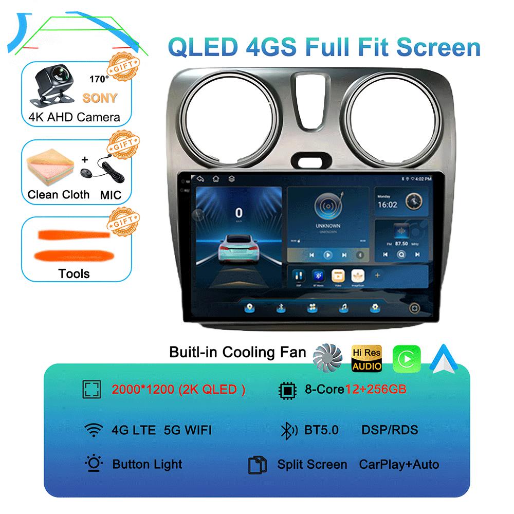 Android 14 Carplay Auto WIFI+4G For Renault Lodgy Dacia Dokker 2012-2020 Video Player Car Radio Multimedia Navigation GPS Stereo