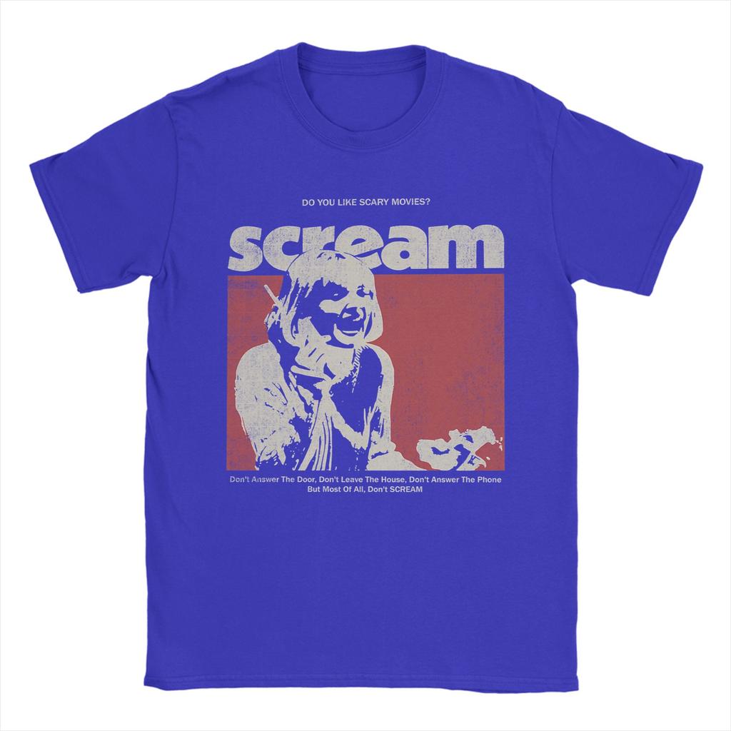 Scream Movie Scary Vintage T Shirts for Men Cotton Novelty TShirt O Neck  Tee Shirt Short Sleeve Clothing Summer