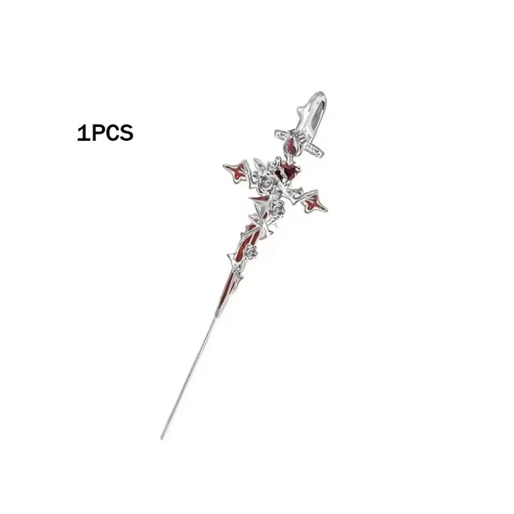 Punk Goth Gothic Earring for Girl Thorn Rose Crow Stud Earrings Puncture Cross Earring Halloween Party Accessories Jewelry