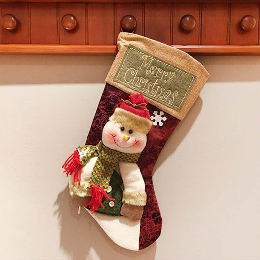 

Thickened Christmas Socks Santa Claus Elk Snowflake Christmas Tree Decorations New Year Snowman