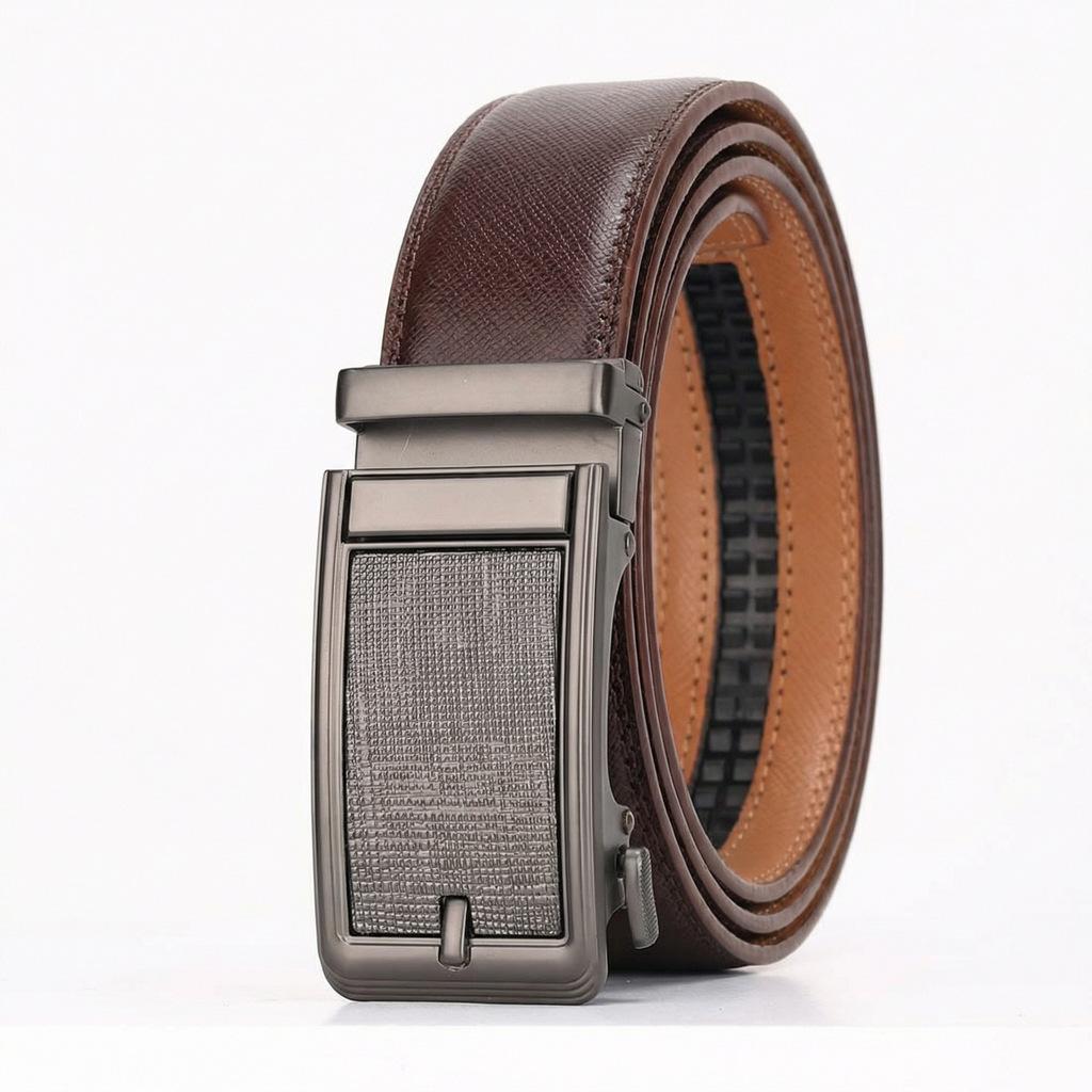 Men'S Automatic Buckle New Cowhide Belt Men'S High-End Sense Versatile Belt Youth Belt