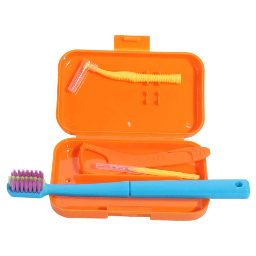 Dainty Portable Toothbrush Set Foldable Interdental Brush Convenient Tongue Scraper  Go On A Trip