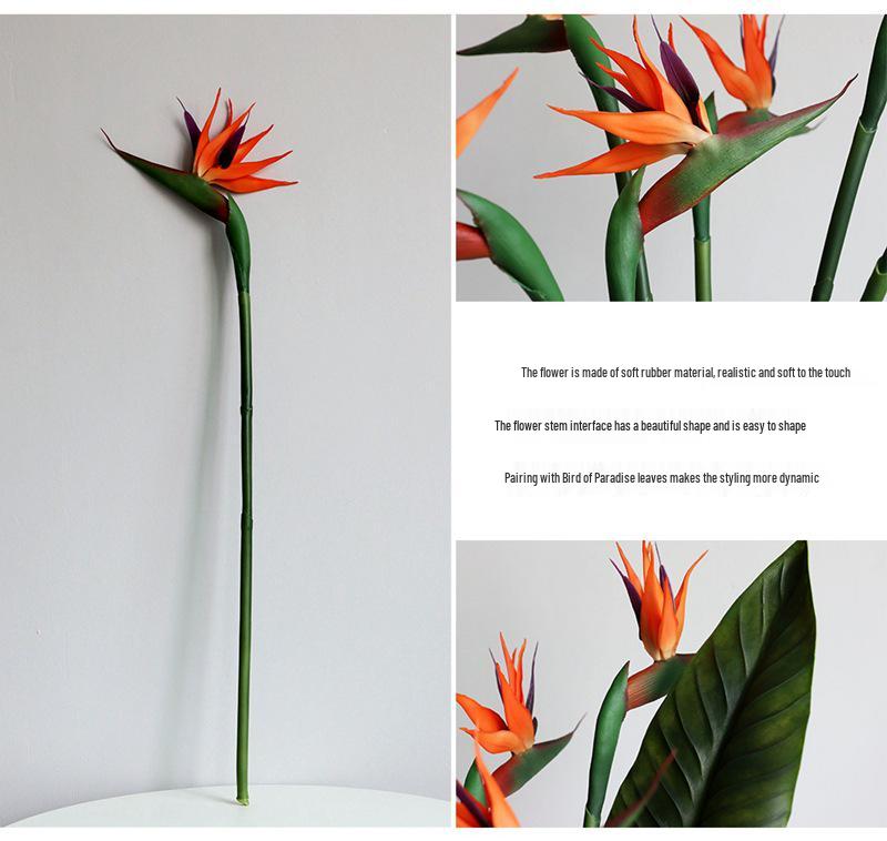 Large Artificial Rubber Bird of Paradise Flower for Home Decor & Wedding Photography