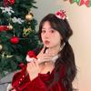 3D Plush Snowflake Christmas Hat Hair Clip - Cute Side Bangs Duckbill Clip for Women