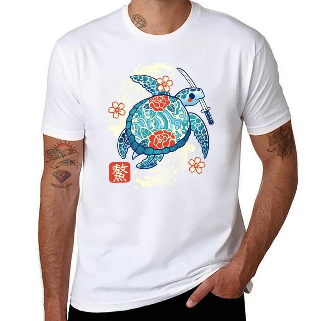 Japanese Sea Turtle TShirt Sporty Casual Quick Dry TShirt