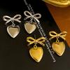 Elegant Bowknot Dangle Earrings Stylish Heart Drop Earrings Ear Jewelry CCB Material Party Ear Accessories for Party