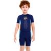 Kids 2.5mm Neoprene Wetsuit Short Sleeve Full Body Surfing Dive Suit Boys UV Protection Warm Water Sports