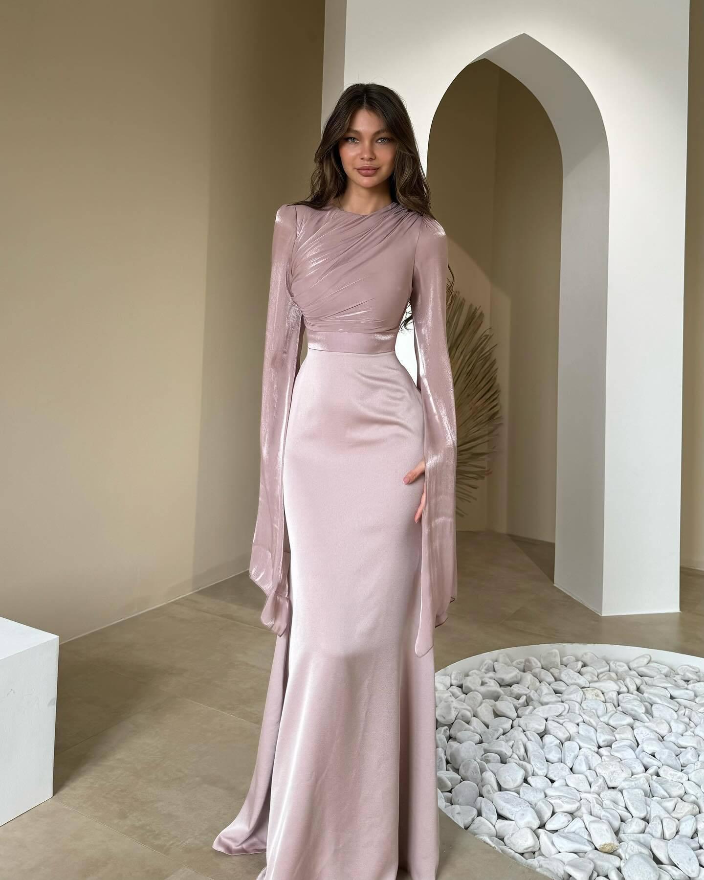 

Роскошное осеннее вечернее платье 2025 года с рукавами «летучая мышь» и эффектом похудения для женщин M