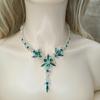 Wedding Jewelry European American Temperament Multicolor Crystal Bride Necklace Earrings Set