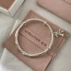 Live Broadcast Bowknot Wind Bell Bracelet Ms. Korean Dream Silver Fried Dough Twists Bracelet Push Pull Bracelet