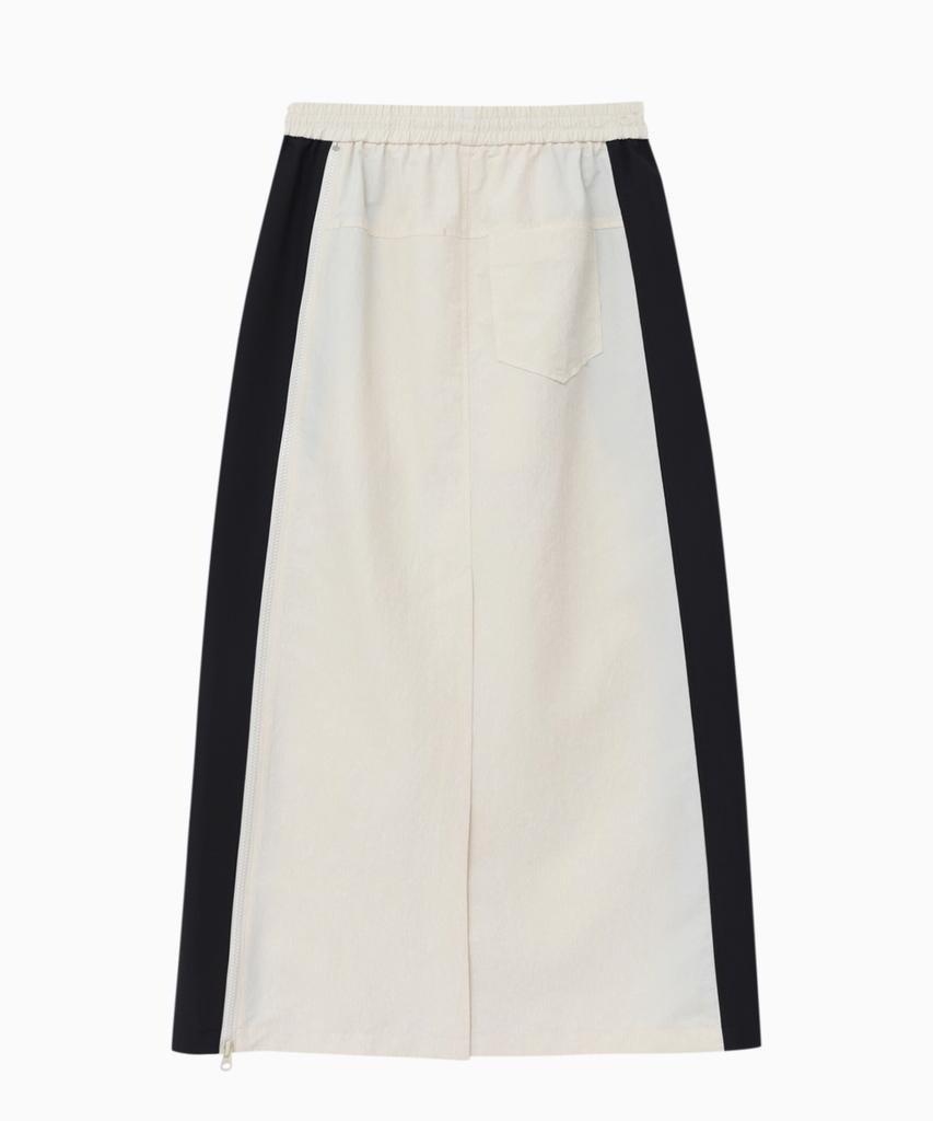 Jenyujeu Jet-Up String Long Skirt - Light Beige