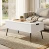 Height-Adjustable Coffee Table Living Room Table with Hidden Storage for Living Room, 50 X 100 Cm, White