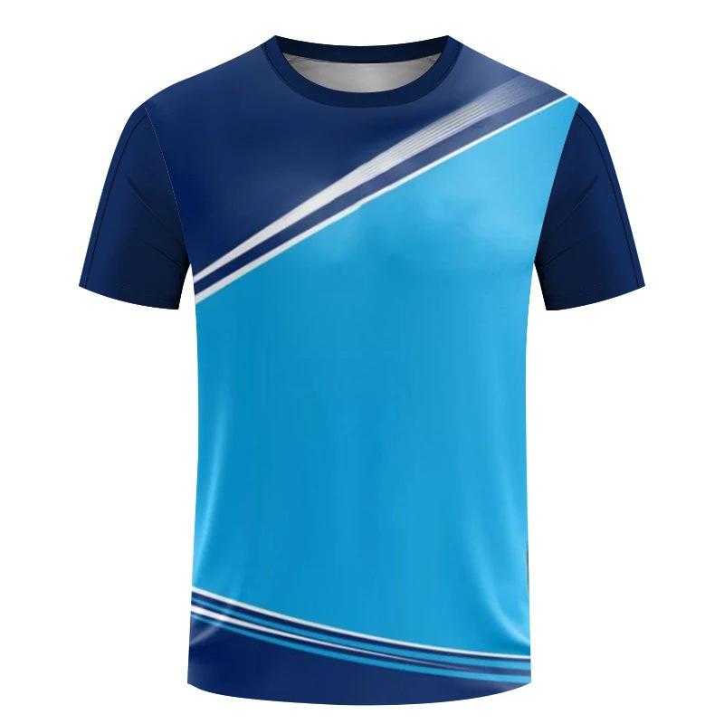 Simple Geometric Pattern 3D Digital Printing Men's Trendy Round Neck Short Sleeved T-shirt