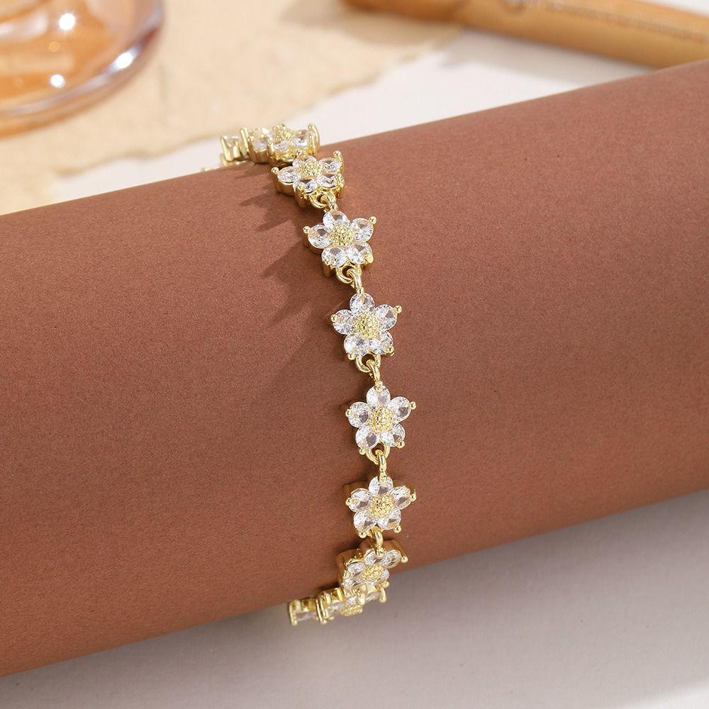 Light Luxury Colorful Zircon Bangle Sparkling Dopamine Wrist Jewelry Evening Dinner