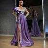 Spring New European and American Women's Evening Dress Women's Satin Sprinkled Gold Purple Sequined Dress