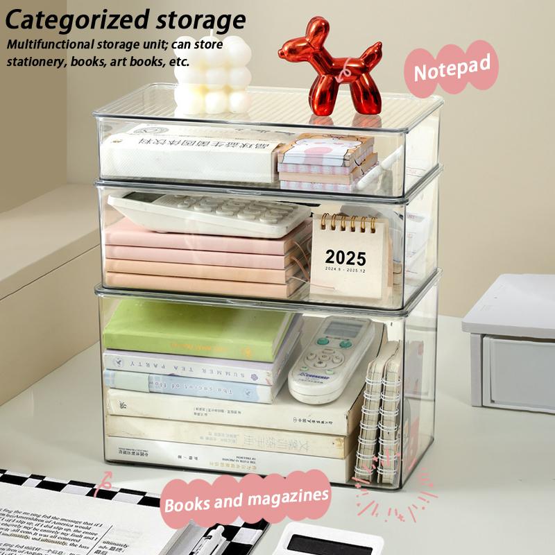Buch Akten Aufbewahrungsbox Schreibtisch Mehrzweck Transparente Aufbewahrungsbox Kosmetik Organizer Box