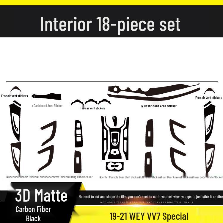 Carbon Fiber Interior Sticker for 17-21 WEY VV5 VV6 VV7S - Center Console Decoration P8
