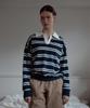 ANOETIC Anc Hope Stripe Rugby Sweatshirts_Navy