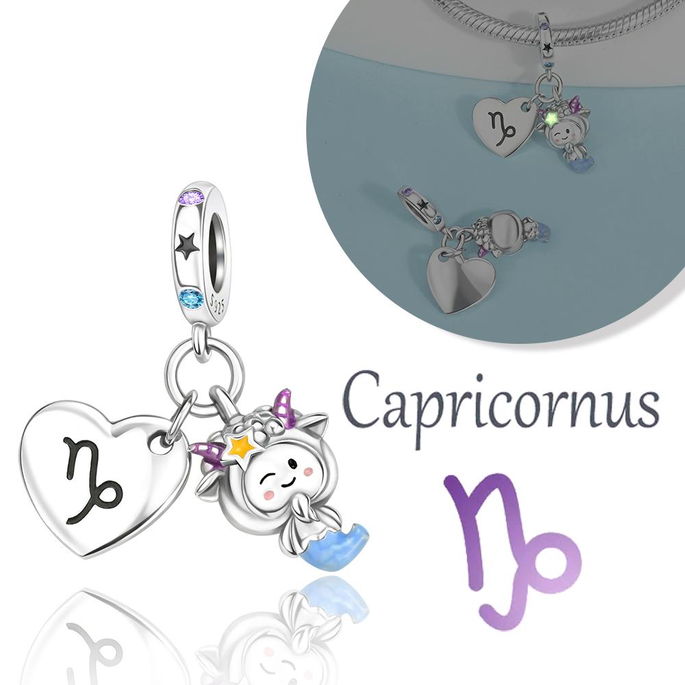 Lovely Copper Aries Leo 12 Constellations Zodiac Collections Charm Fit Original Bracelets Women Diy Fine Jewelry