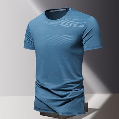 T-shirt Men's Short Sleeved Ice Silk Quick Drying Clothes Outdoor Fitness Sports Round Neck Short T Men