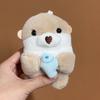 Peluche Kawaii Lontra che tiene il Pesce Portachiavi Leggero Ciondolo da Appendere Accessori per Zaino Scolastico Portachiavi Giocattolo Portachiavi Regali