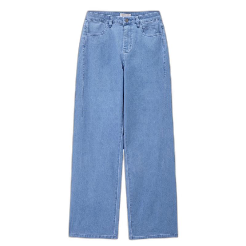 Giordano Women's Washed Straight-Leg Mid-Rise Jeans