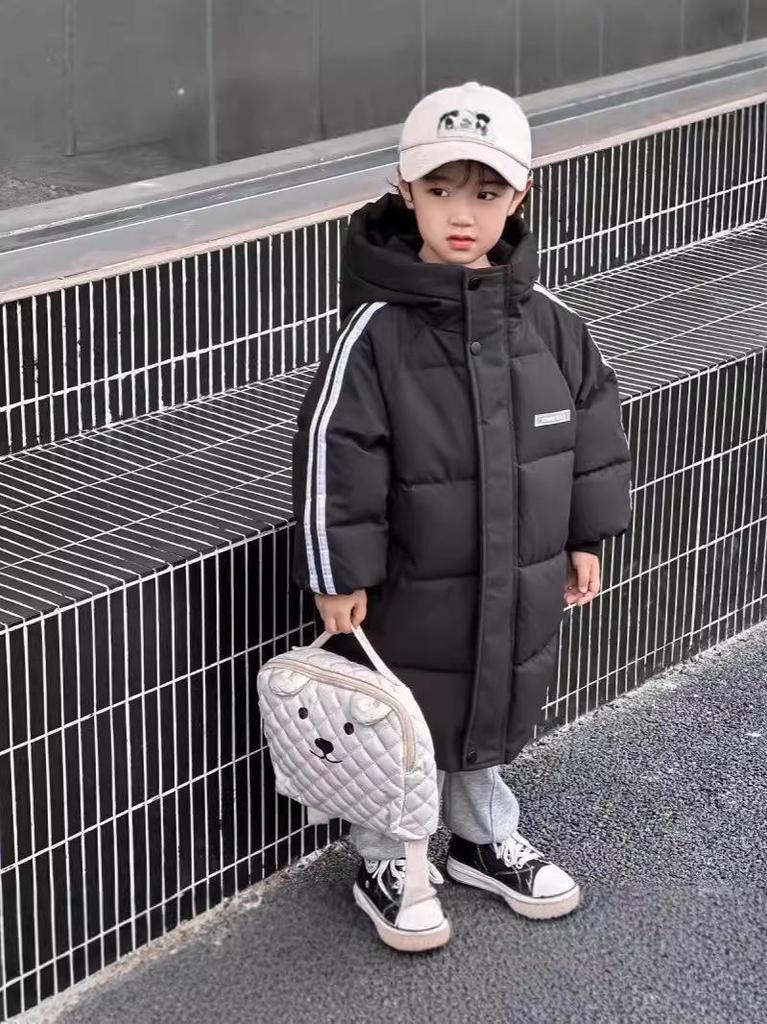 Unisex Winterjacke in mittlerer Länge für Kleinkinder & Kinder - Verdickte Baumwolle, Kniebedeckende Wärme