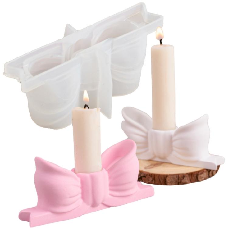 DIY Bowtie Concrete Candle Holder Silicone Molds 3D Bows Candlestick Mould Craft Supplies Casting Molds