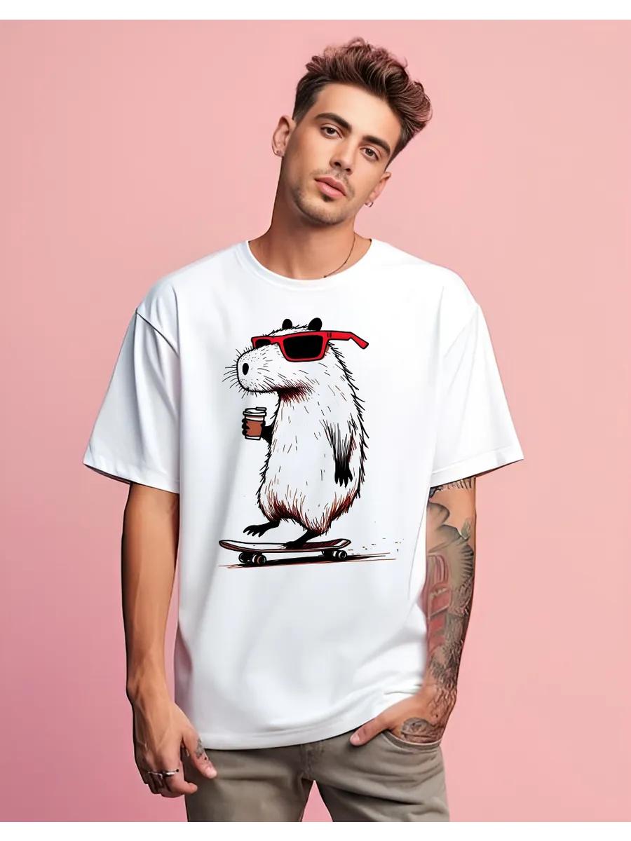 T-shirt with glowing Capybara print S