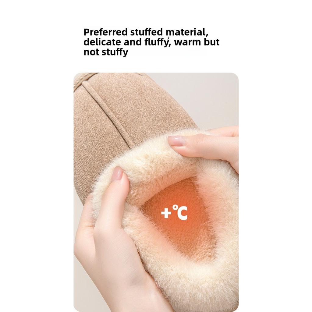 Cotton Slippers for Women, Winter Indoor Home, Thick Soled, Anti Slip, Outerwear Bag with Warm and Plush Cotton Slippers for Men