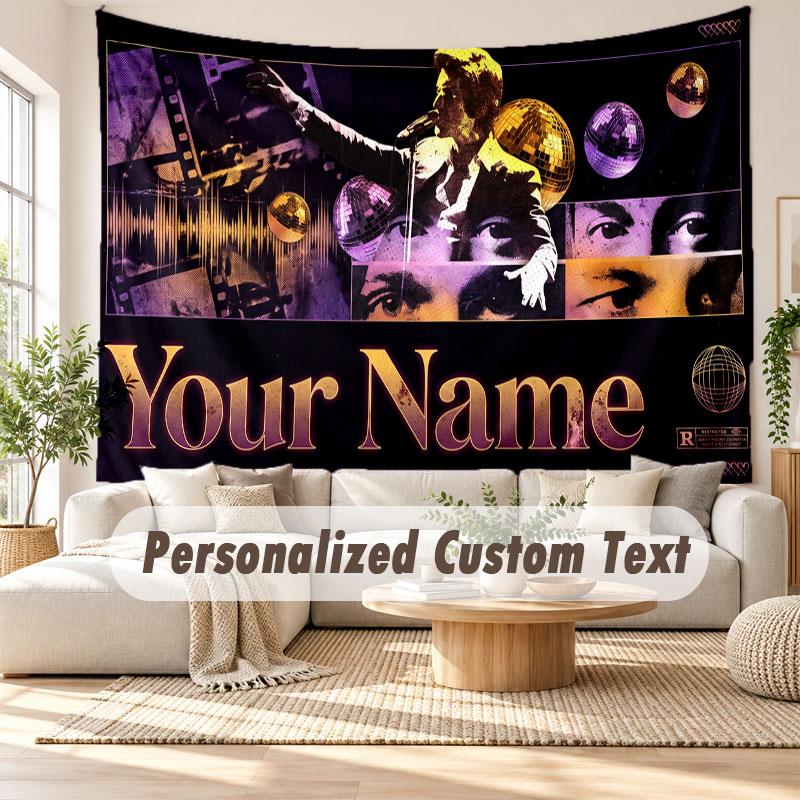 Custom Name Wall Hanging Tapestry,Arctic Monkeys Decorative Backdrop Tapestry For Dorm Home