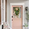 Spring Wreath Artificial Flower Wreath with Bowknot for Front Door Garden Window Outdoor Wedding Decorations