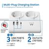 Ewent EW3871 Tischsteckdosenleiste 2 USB-A/USB-C 1.5m Weiß