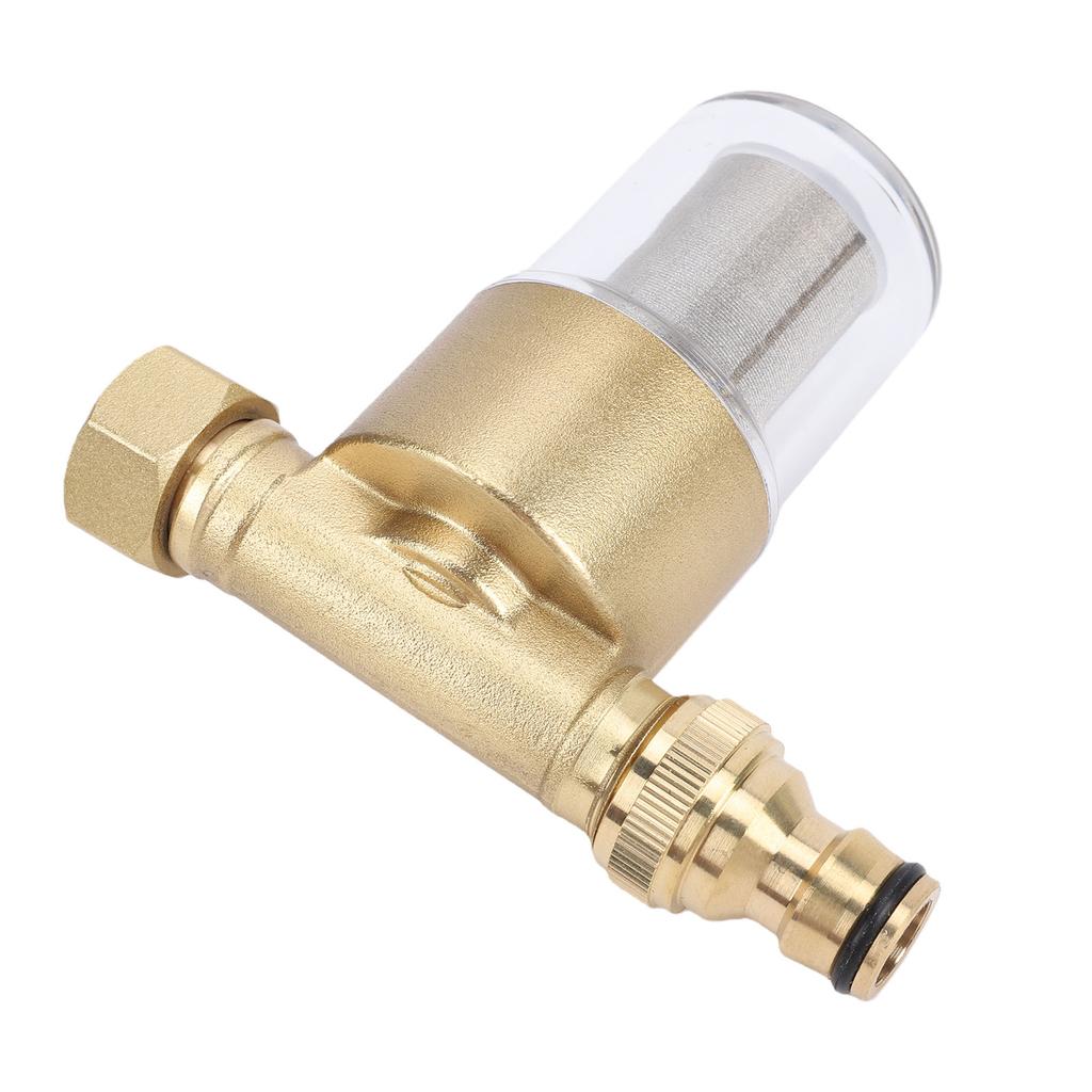 40 Micron Reusable Sediment Filter PP Brass Inline Water Filter for Washing Machine Shower Garden Hoses