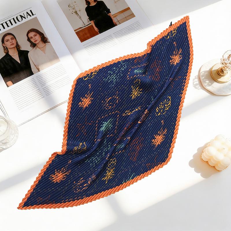 

Женский шелковый платок-бандана с принтом в виде ромбов и цветов, ретро, декоративная повязка на шею, модный аксессуар A13