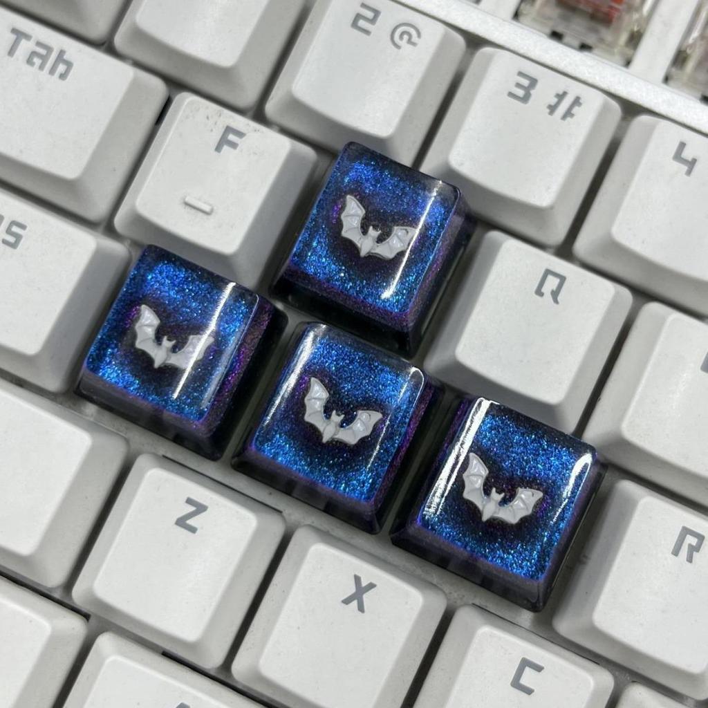 Translucent Resin Halloween Bat Keycaps for Mechanical Keyboards