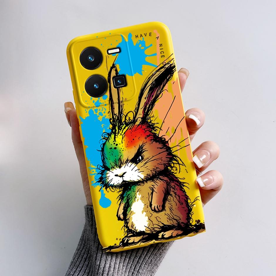 For vivo Y35 4G Protective Case For vivo Y35 4G Fashion Cartoon Phone Cases For vivo Y35 4G Beautiful Painting Back Cover Coque