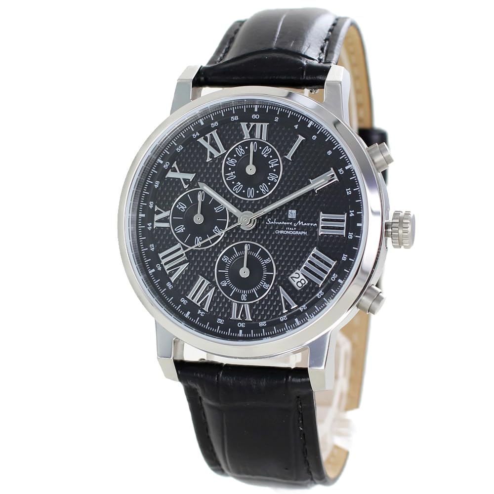 

Salvatore Marra Men s Chronograph Watch with Date Calendar and Leather Strap [Official Japanese Product] (No. 2)