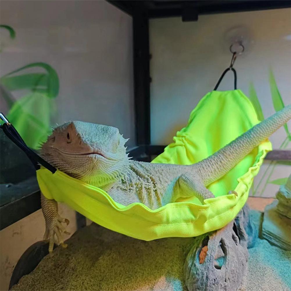1pcs Reptile Hammock Hanging Bed Bearded Dragon Hammock With Suction Cups And Clips Soft Breathable Hammock Bed For Lizard Gecko