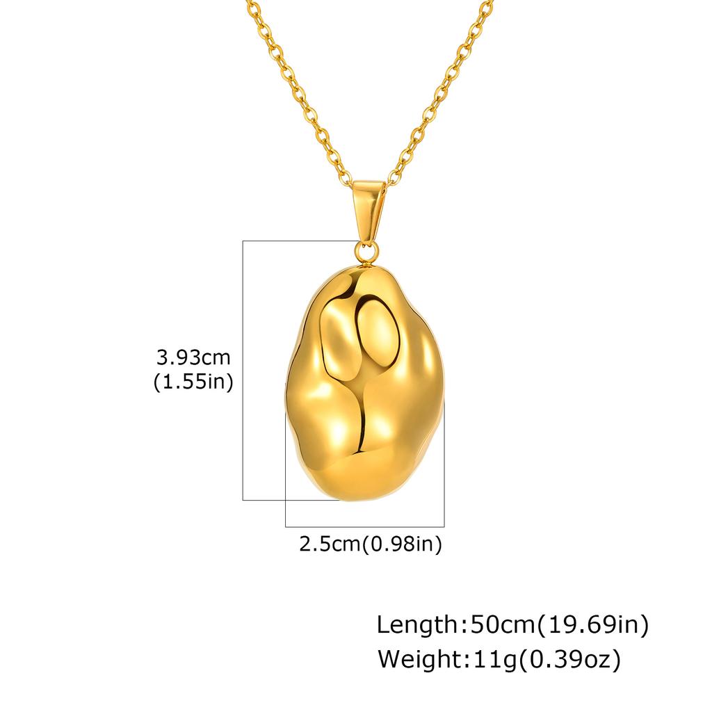 Irregular Hollow Pendant Necklaces for Women,Gold Color Retro Stainless Steel Necklace,High Quality Jewelry Gifts