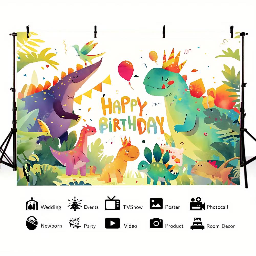 Inosaur Jungle Birthday Party Background Photography Castle Wizard Platform Street Birthday Party Decoration Gifts Props Poster