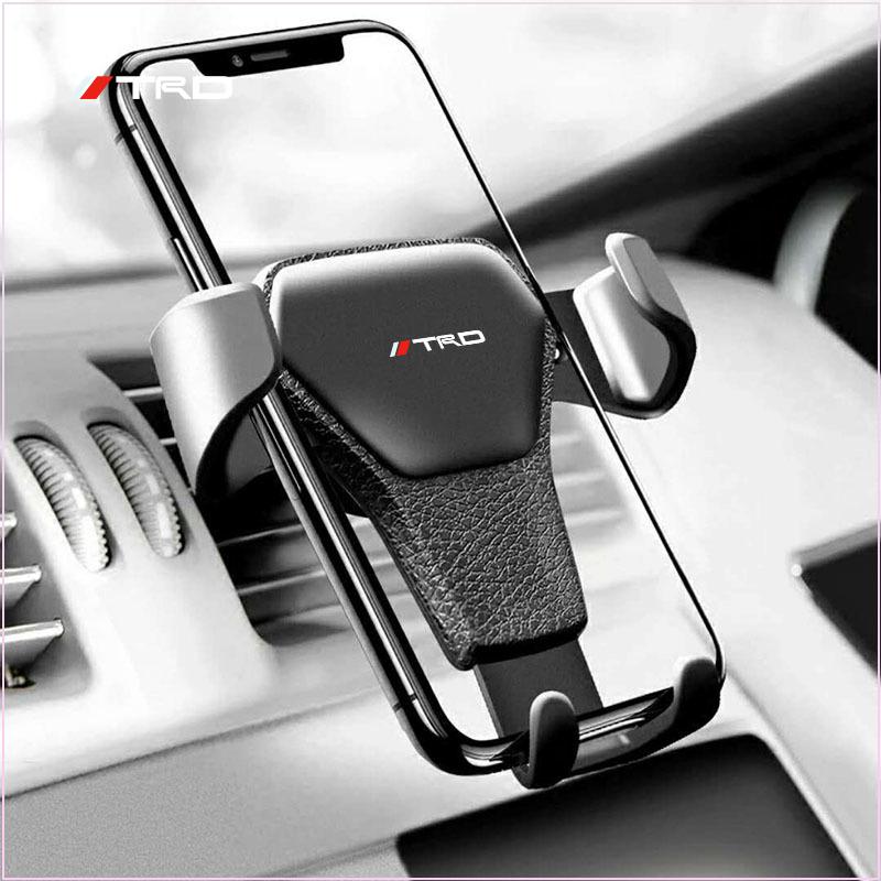1pcs Gravity Car Phone Holder Air Vent GPS Stand Car Accessories for Toyota TRD GR Yaris Mark-X Mirai Yaris Corolla Avensis Aygo Vitz Vios