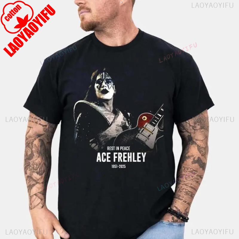 RIP Ace Frehley Ace Frehley Graphic Tshirts Rock and Roll Legend Ace Frehley Music Solo Album Trending Streetwear Shortsleev 4XL