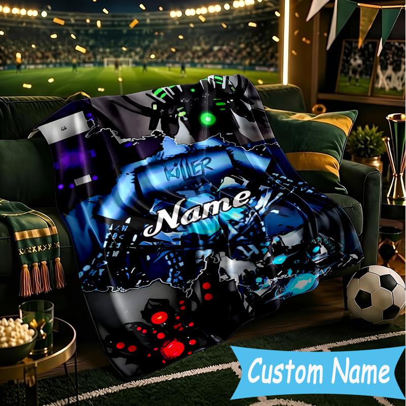 1PC Custom Name Skibidi Future Adventure Throws Blanket Flannel Blankets for Couch Bed Gifts for Men Women Travel Picnic Christmas Fan Gifts