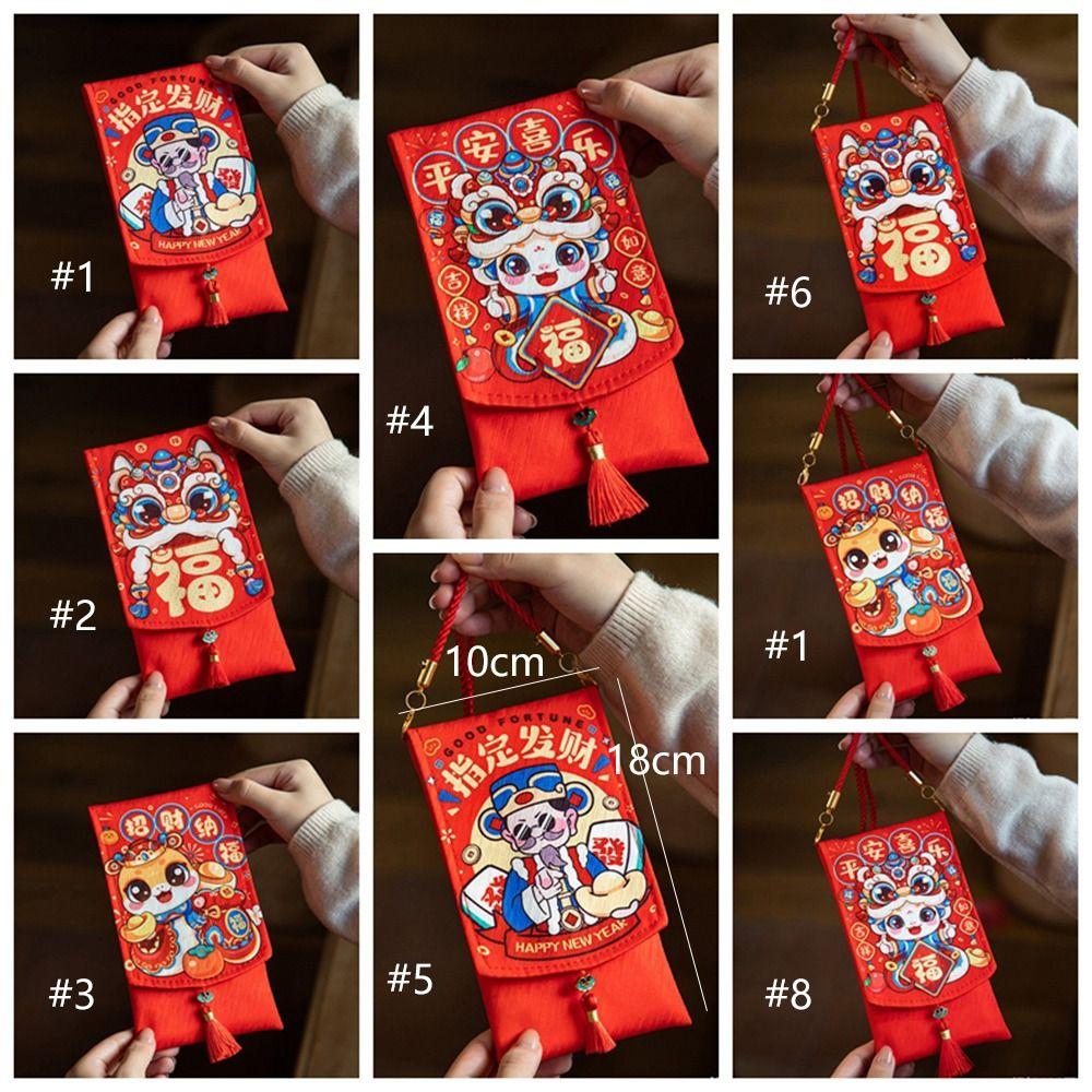 Chinese New Year Lucky Envelopes Traditional Money Packing Bag 2025 Snake Year Red Envelopes  Bonus